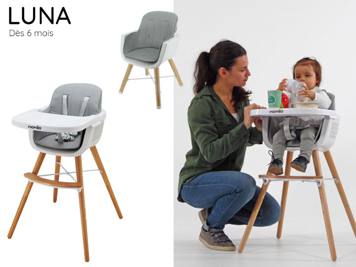 Nania Chaise haute EVA évolutive en chaise basse + table - 2 en 1  utilisable des 6